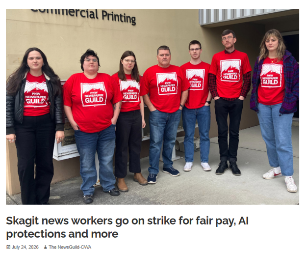 Skagit News Workers In The Northwest ‘Go On Strike For Fair Pay, AI Protections & More’