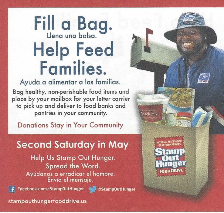 ‘A Great Day Of Union Giving!’ - The National Association Of Letter Carriers-Led 30th Annual Stamp Out Hunger Food Drive ‘Is Back After A Two-Year Hiatus’ Due To The Coronavirus Pandemic, Takes Place This Saturday, May 14th 