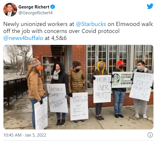 “We Do Not Feel Safe In Our Store” - Unionized Starbucks Partners In Buffalo ‘Walk Off The Job’ Due To “Unsafe Working Conditions”