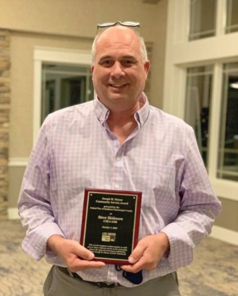 The United Way Of Southern Chautauqua County Honors CSEA Chautauqua County Unit 6300 President Steve Skidmore With Its 2020 Joseph H. Mason Award