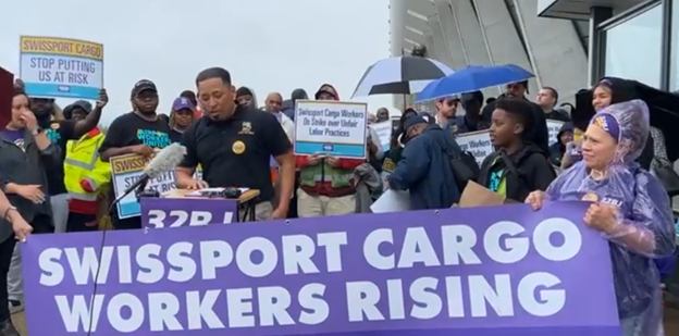 Swissport LaGuardia Airport Workers Strike - Workers ‘Allege Retaliation For Protesting, Low Wages & Dangerous Working Conditions, Among Other’ Grievances