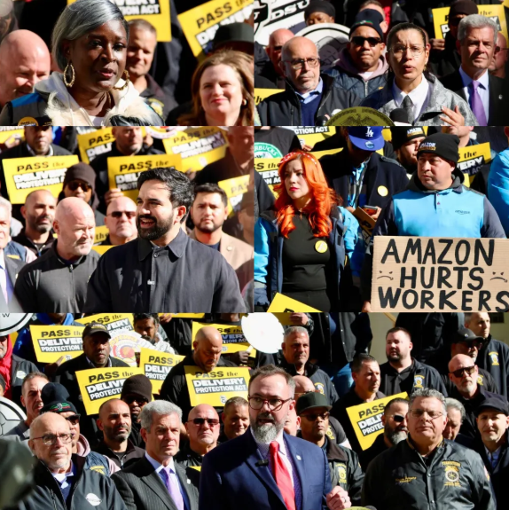 Amazon Teamsters Rally With Teamsters President O’Brien, NYC Mayor Mamdani & Labor And Community Allies At City Hall For The Delivery Protection Act