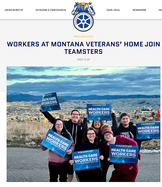 Montana Veterans’ Home Workers Overcome Union Busting Efforts To ‘Go Union,’ Join Teamsters