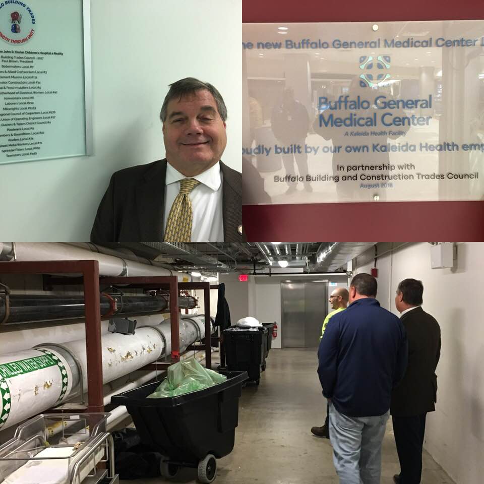 Under The Ground In Buffalo’s Growing Medical Corridor Is A Buffalo Building Trades-Constructed Tunnel That Links Two Hospitals & A Plaque ‘Congratulating The Trades Unions For A Job More Than Well Done’