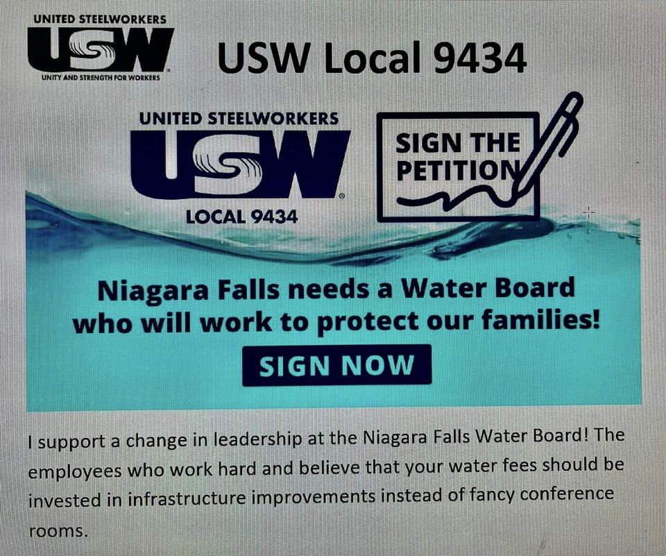 “It Was A ‘Huge’ Shift” - Public Campaign Initiated By The United Steelworkers ‘On Astronomical Water Rates’ In The City Of Niagara Falls ‘Yields Results,’ Mayor ‘Reaches Out To Union To Address Inequities’ In Water Department