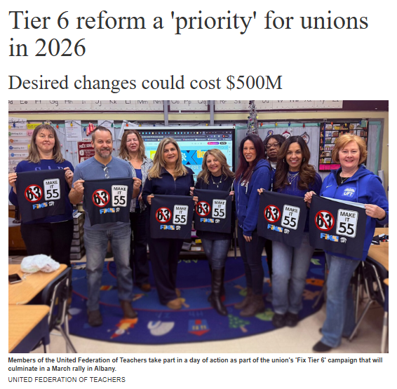 Tier 6 Reform In New York State Is A 'Priority' For Unions In 2026