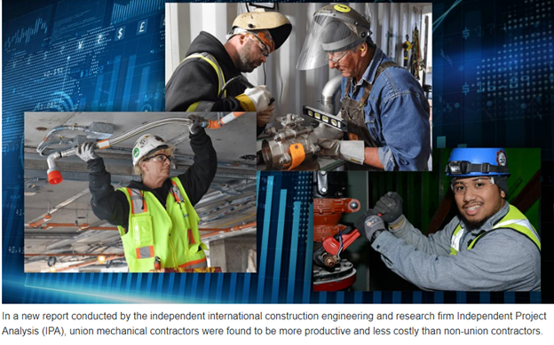 New Report ‘Confirms’ Union Mechanical Contractors ‘Are More Productive & Less Costly Than Non-Union’ Contractors