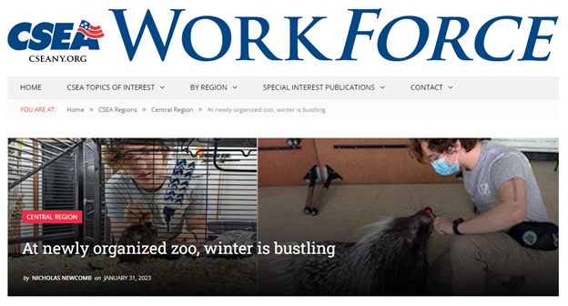 At Newly-Organized Zoo In Utica, Winter Is Bustling For Those Civil Service Employees Association-Represented Workers