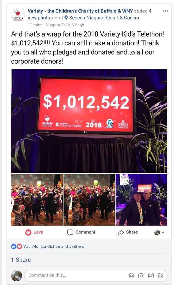 More Than $50,000 Raised By Western New York Labor To Benefit The 56th Annual Variety Club Kids Telethon