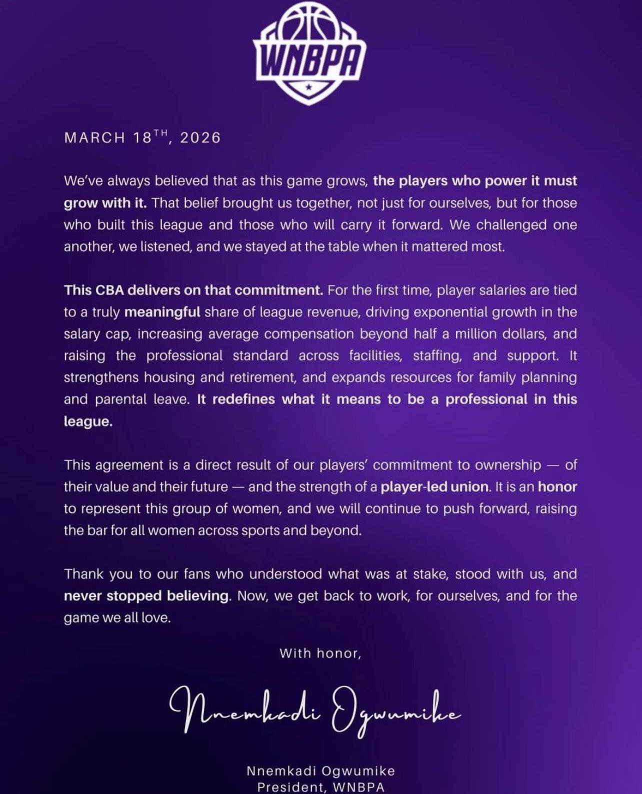 The WNBA & Its Players' Union Reach Tentative Agreement On A New Contract