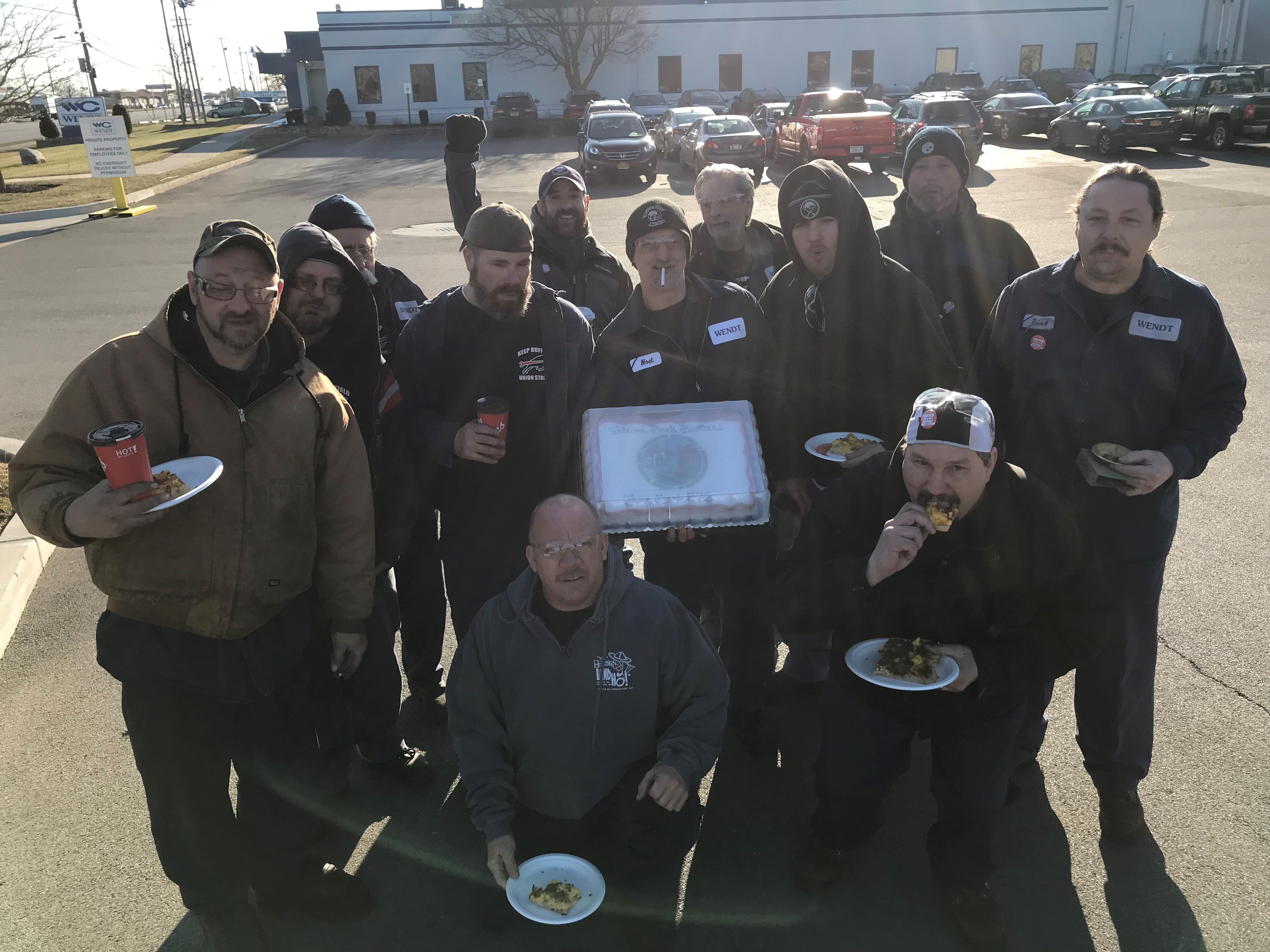 Laid Off Wendt Employees In Suburban Buffalo Celebrate Their Return With A Cake, While Ironworkers Shopmen’s Local 576 Resumes Bargaining On New Contract & Readies To ‘Ratchet Up’ Community Campaign