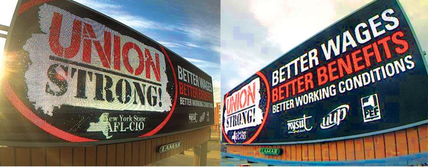 ‘Union Strong’ Billboard, Bus Campaign Reaching Millions of People