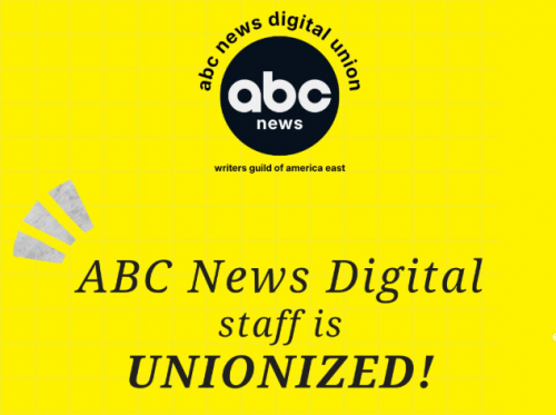 WGA East & The ABC Network News ‘Announce Recognition’ Of The ABC Network News Digital Staff Union