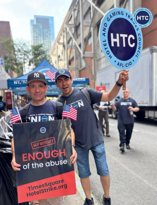 Hotel & Gaming Trades Council Members Picketing Two Times Square Hotels