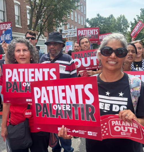 Nurses ‘Protest Nationwide Against Palantir, Citing ICE Surveillance & Hospital Automation’