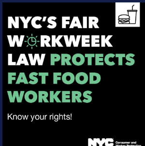 New York City Fast Food, Retail Workers To Receive $1.8 Million From Settlements For Violations Of The City’s Fair Workweek Law