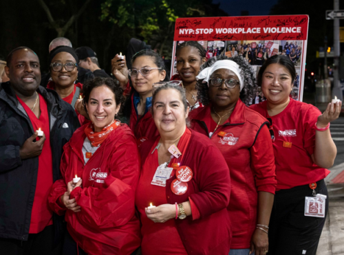 NYSNA Nurses Hold Candlelight Vigil Outside NYP-Brooklyn Methodist Hospital ‘To Speak Out Against The Rise in Workplace Violence & To Demand A Fair Contract that Protects Both Nurses & Patients’