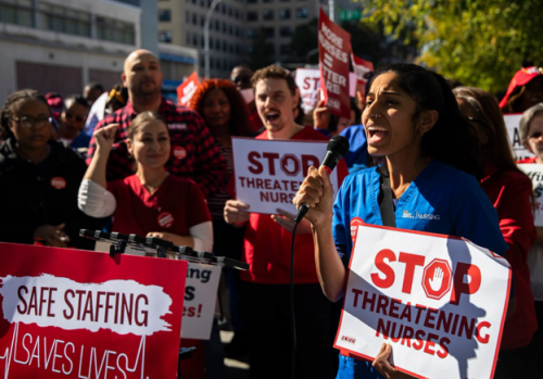 NYSNA Nurses Hold Emergency Rally At New York City Health+Hospitals/Kings County After Nurse Leader ‘Is Suspended For Safe Staffing Advocacy’