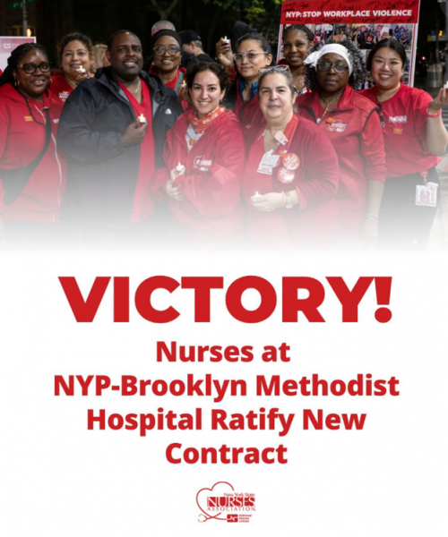 New York State Nurses Association-Represented Nurses Employed At New York Presbyterian-Brooklyn Methodist Hospital ‘Ratify Strong Contract Agreement That Improves Care, Protects Nurse & Patient Safety’