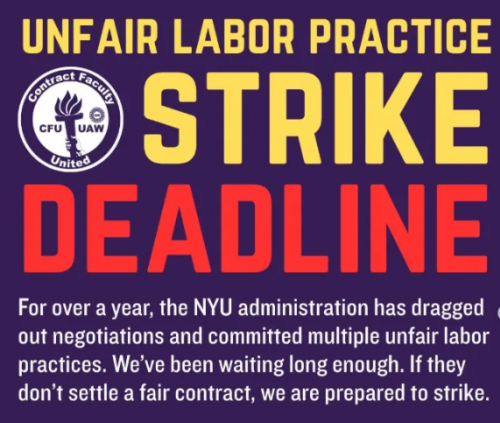 New York University Professors Set Strike Deadline, Student Resident Advisors ‘Protest Missed’ Payments - Professors Set To Begin Work Stoppage On March 23rd