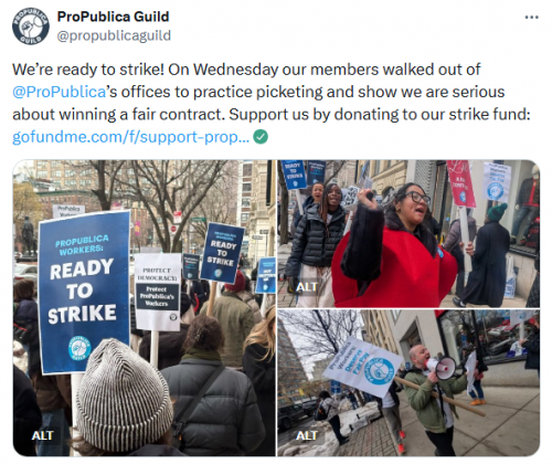 ProPublica Staff Stages ‘Practice Picket In Fight For A Fair’ Contract