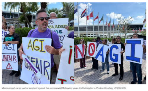SEIU ‘Fights Back Against Wage Theft’ At The Miami International Airport As Fellow Airport Workers ‘Rally To Demand Living Wages’