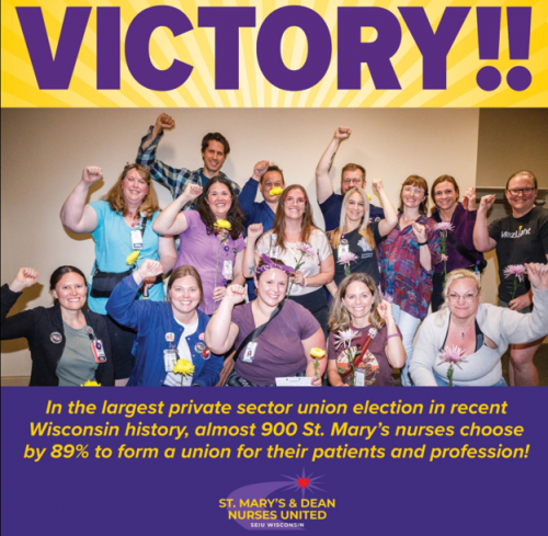 Nurses Employed At St. Mary’s Hospital In Madison ‘Go Union’ With SEIU, Making It The ‘Largest’ Union Election In Wisconsin ‘In At Least A Quarter Century’