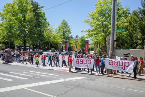 St. John's Faculty Rallies At Board Of Trustees Meeting To ‘Demand University Return To The Bargaining Table’ After ‘De-Recognizing’ The Unions In February