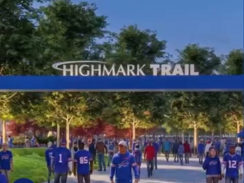 'A Healthier Community Is A Strong Community:' A Look At The Highmark Trail Outside The Bills' New Highmark Blue Cross Blue Shield Of WNY NFL Football Stadium